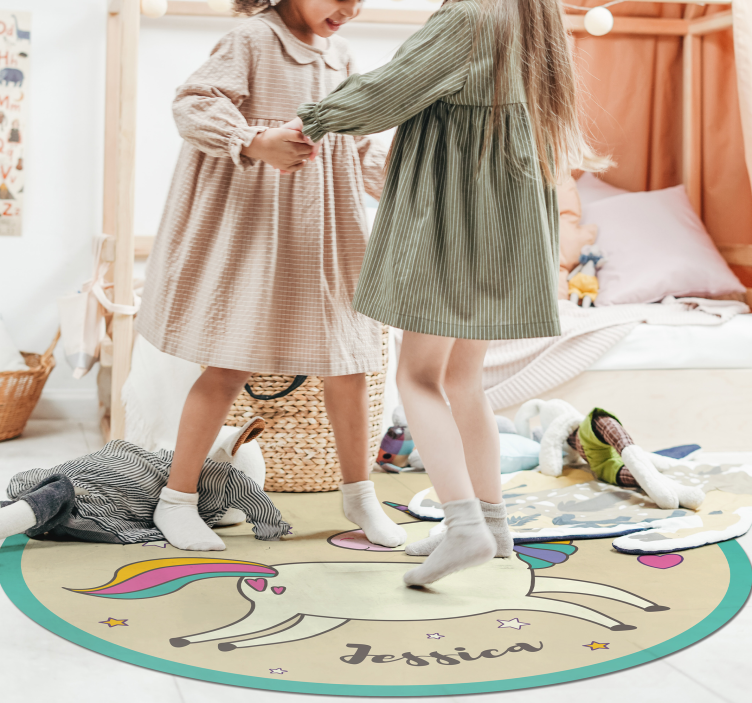 Dywan winylowy Jednorożec i imię - TenStickers