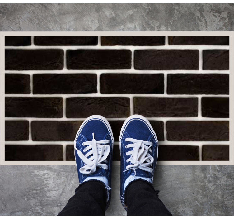 Dywan winylowy kamienie czarny wzór cegły - TenStickers