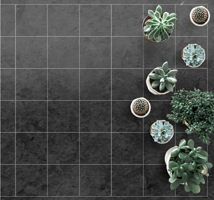 Dywan winylowy kamienie gładkie czarne kwadraty - TenStickers