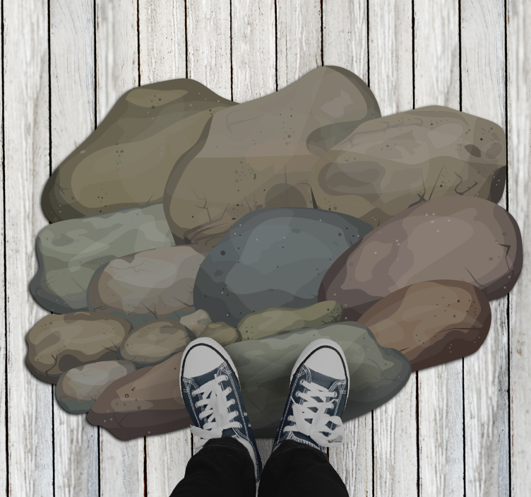 Dywan winylowy kamienie ilustracja kamyk - TenStickers