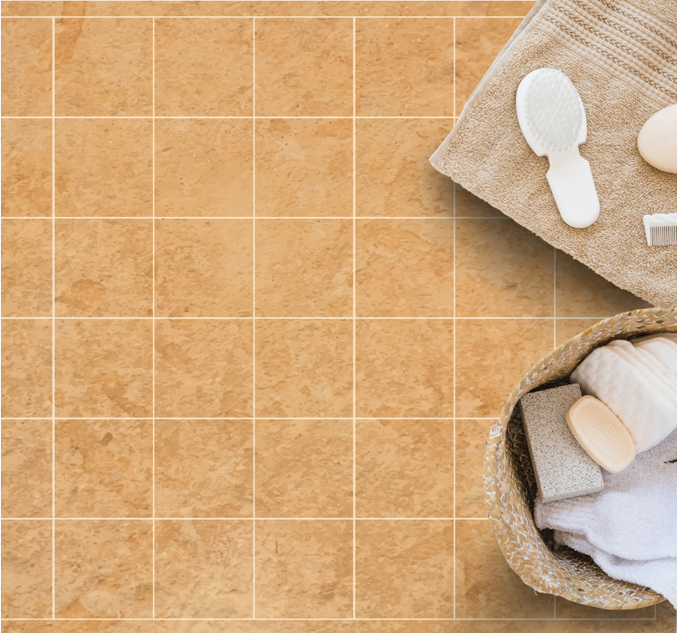 Dywan winylowy kamienie naturalny beżowy wygląd - TenStickers