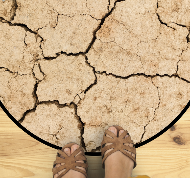 Dywan winylowy tekstura wzór popękanej ziemi - TenStickers