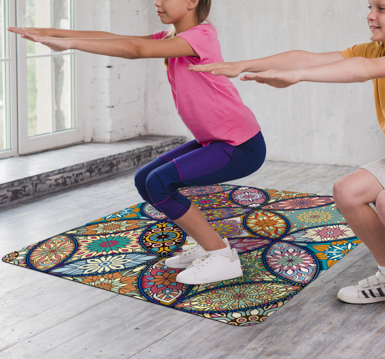 Dywan winylowy kolorowe mandale - TenStickers