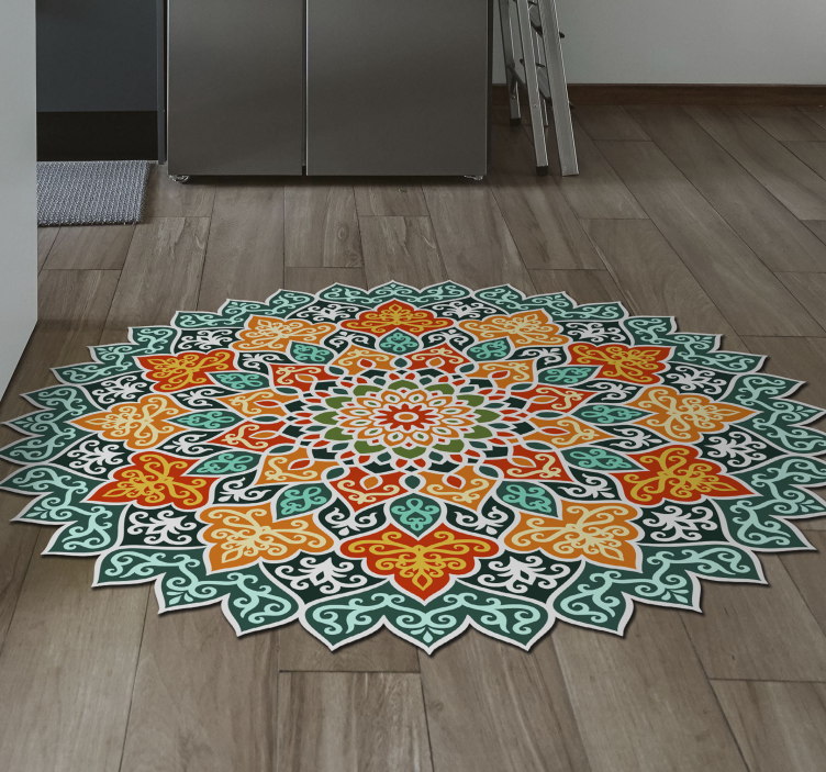 Dywan winylowy do kuchni kolorowy mandala - TenStickers