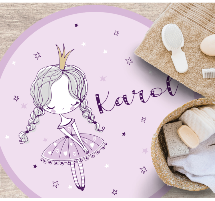 Księżniczka z dwoma warkoczami personalizowana mata - TenStickers