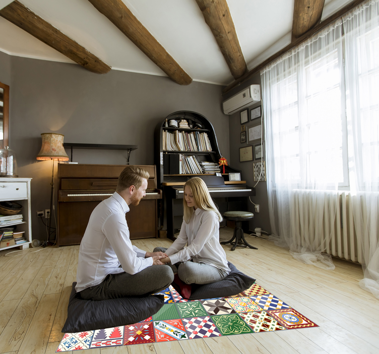 Dywan winylowy oryginalny kwadratowy wzór - TenStickers