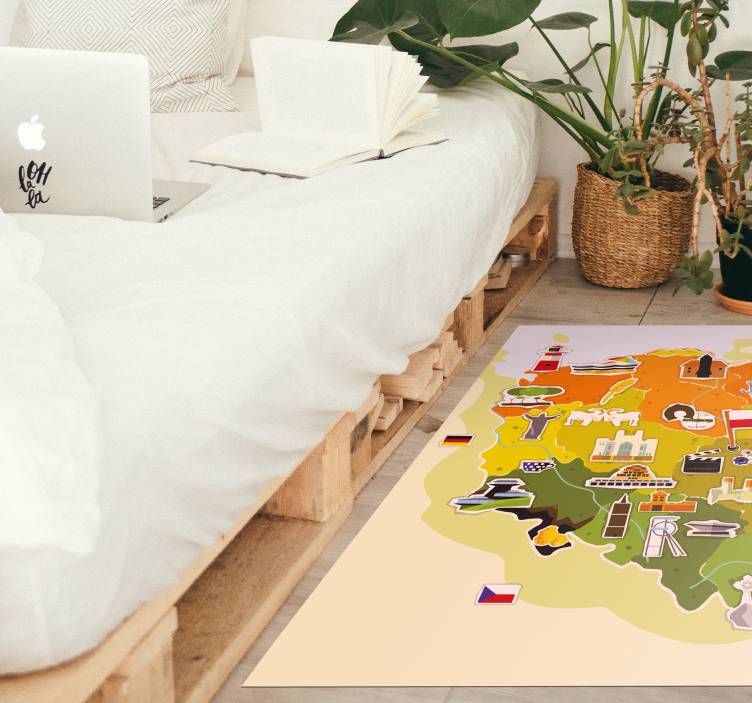 Dywan winylowy Mapa Polski z budynkami  - TenStickers
