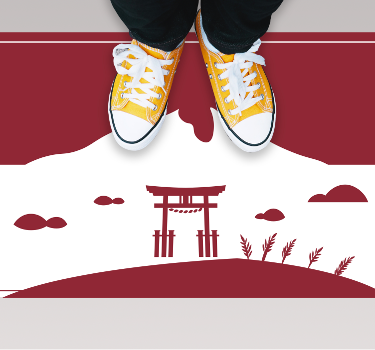 Dywan winylowy mapa świata japoński krajobraz - TenStickers