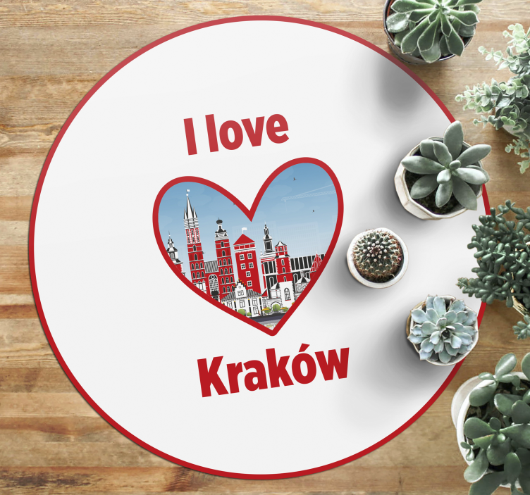 Dywan winylowy napisy kocham kraków - TenStickers