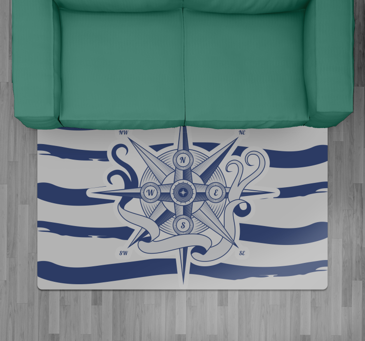 Dywan winylowy mapa świata kompas morski - TenStickers