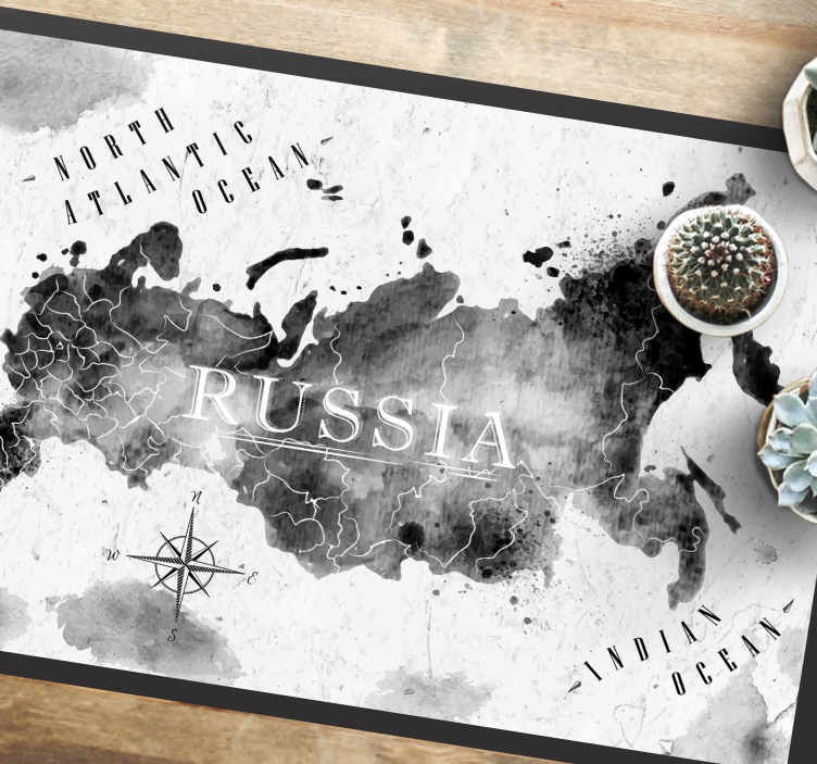 Dywan winylowy mapa świata monochromatyczna mapa świata - TenStickers