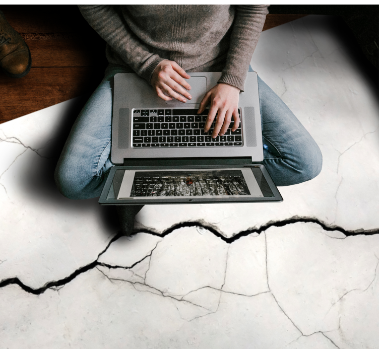 Dywan winylowy marmurowy pognieciona biała imitacja - TenStickers