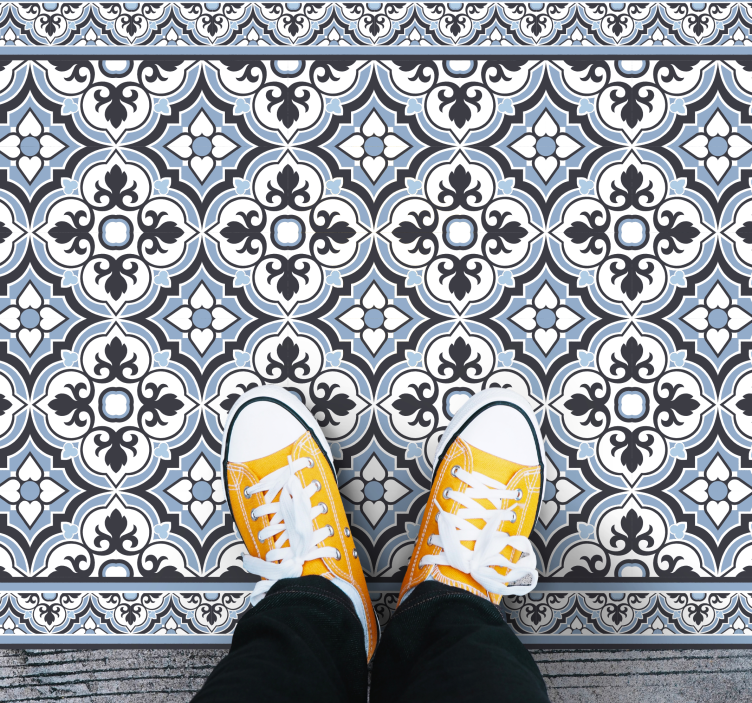 Dywan winylowy marmurowy kwiatowy wzór geometryczny - TenStickers