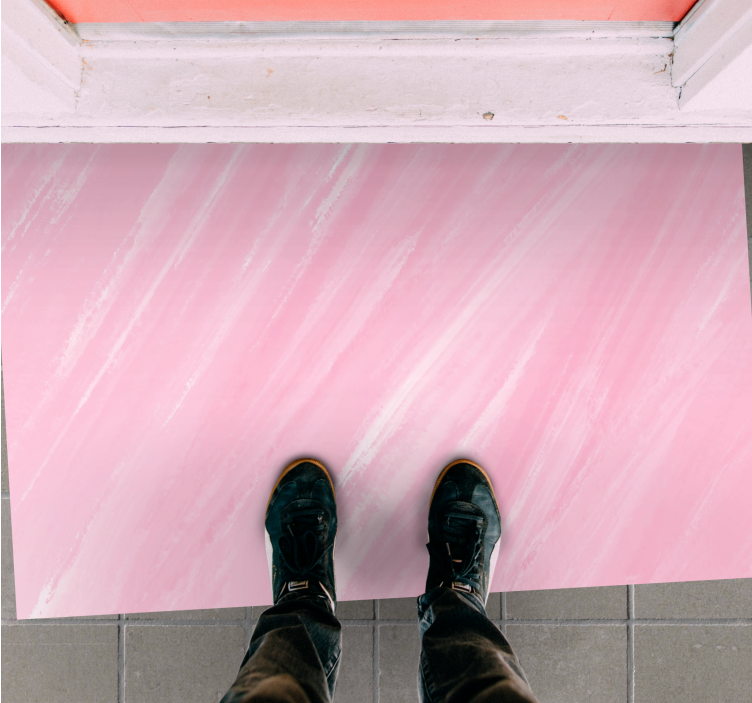 Różowy dywan winylowy w delikatny marmur różowy - TenStickers