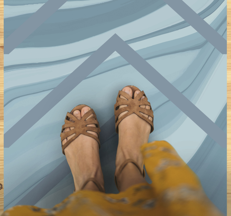 Dywan winylowy marmurowy stylowe niebieskie fale - TenStickers