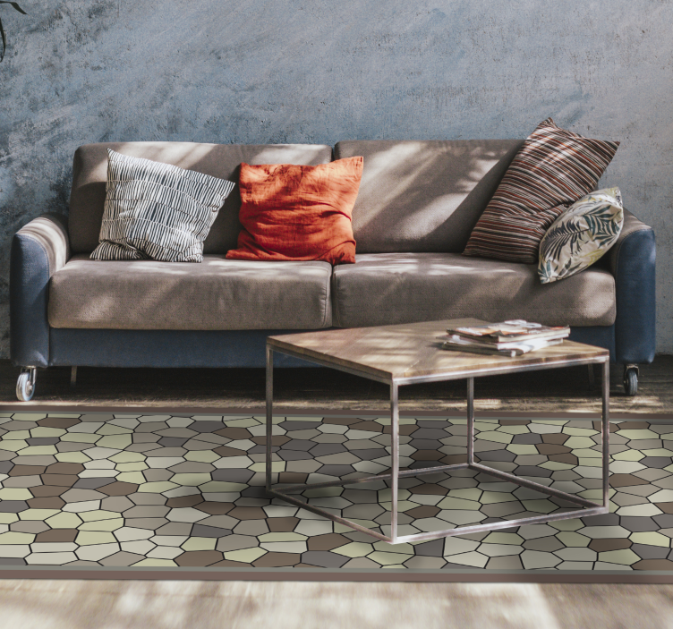 Dywan winylowy z mozaiką sześciokątny wzór kamienia - TenStickers