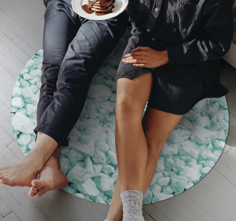 Dywan winylowy kamienie projekt odcieni mięty - TenStickers