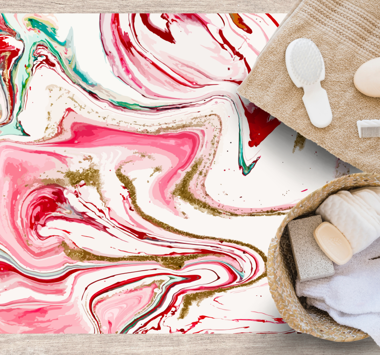 Nowoczesny dywan winylowy wirująca różowa elegancja - TenStickers