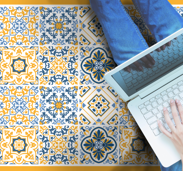 Dywan winylowy imitacja płytek żywe mozaikowe aranżacje - TenStickers