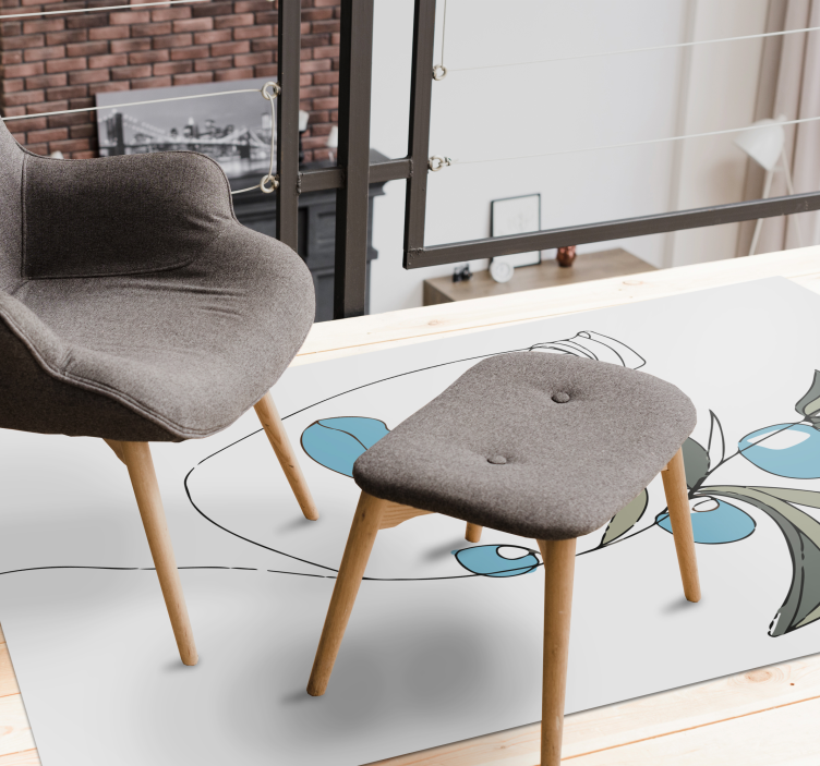 Dywan winylowy do sypialni minimalistyczny szkic twarzy - TenStickers