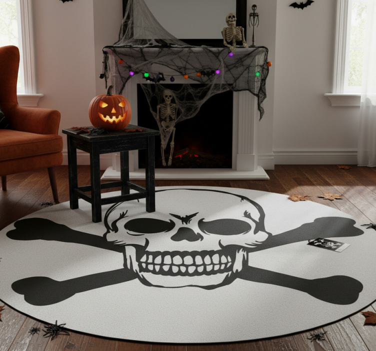 Dywan winylowy na halloween czaszka do auta - TenStickers
