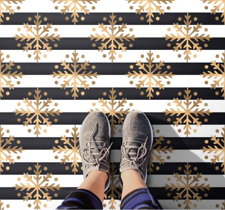 Dywan winylowy Boże Narodzenie elegancki wzór płatka śniegu - TenStickers