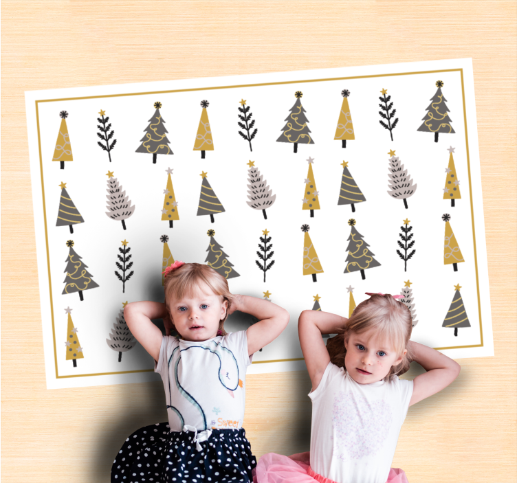 Dywan winylowy Boże Narodzenie kapryśny wzór drzewa - TenStickers