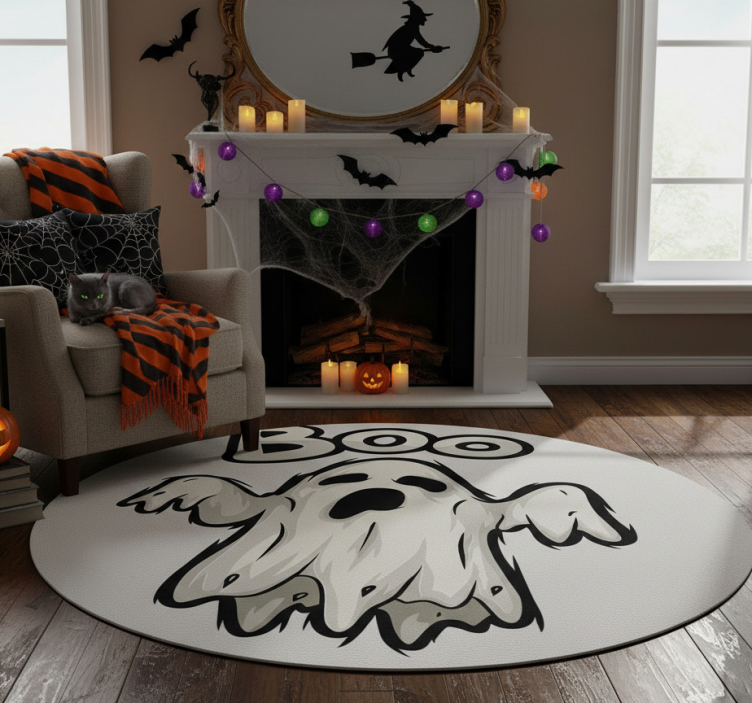 Dywan winylowy na halloween figura ducha boo - TenStickers