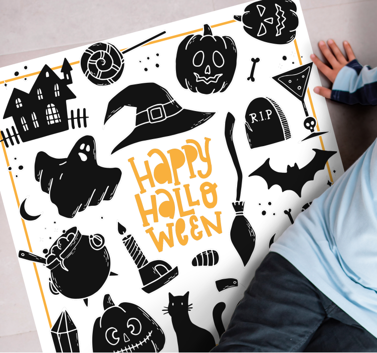 Dywan winylowy na halloween symbole świąteczne - TenStickers
