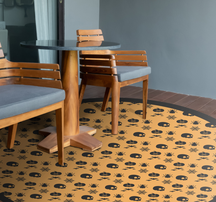 Dywan winylowy na halloween straszny okrągły wzór - TenStickers