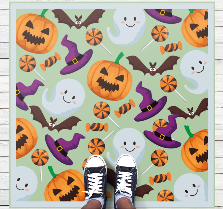 Dywan winylowy na halloween wesołych świąt halloweenowych - TenStickers