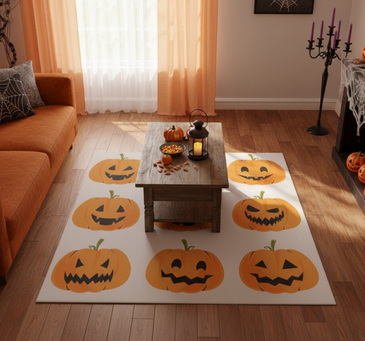 Dywan winylowy na halloween zestaw dyni - TenStickers