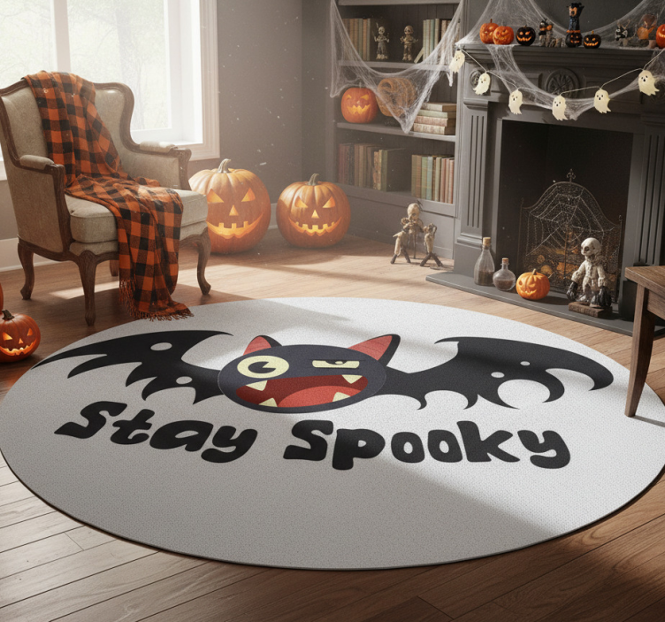 Dywan winylowy na halloween zostań strasznym nietoperzem - TenStickers