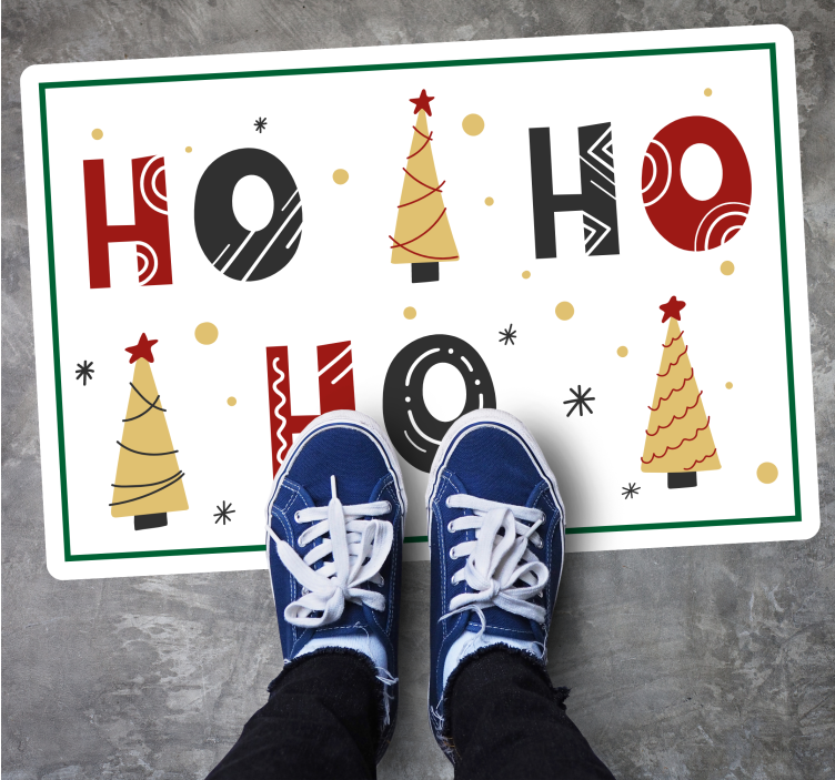 Dywan winylowy Ho świąteczny projekt tekstu - TenStickers