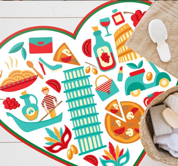 Dywan winylowy Najważniejsze włoskie symbole - TenStickers