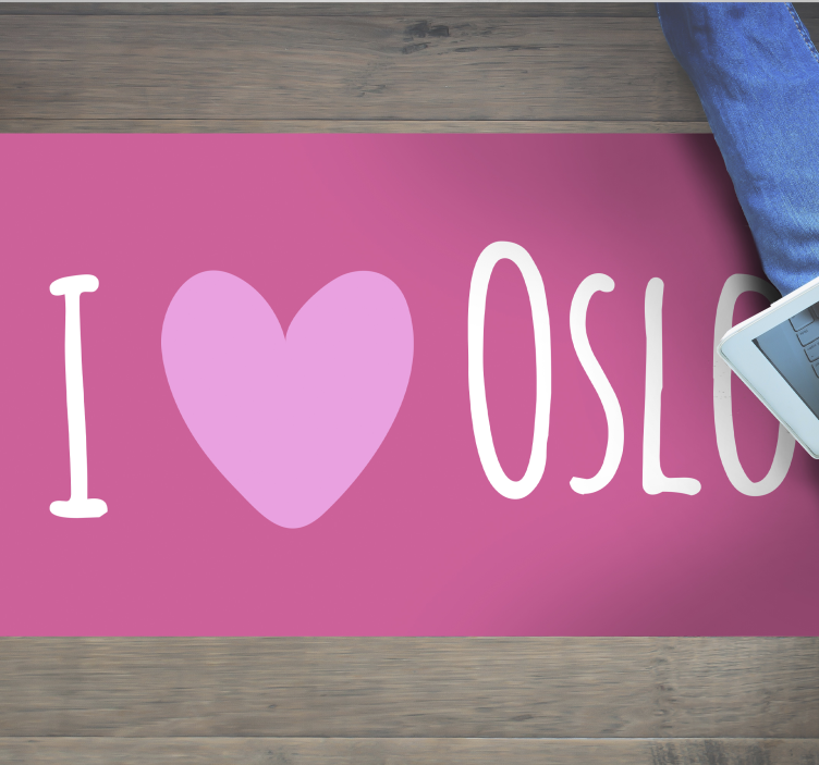 Dywan winylowy napisy kocham różowy design oslo - TenStickers