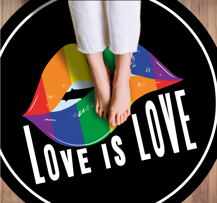 Dywan winylowy napisy kolorowy motyw ust - TenStickers