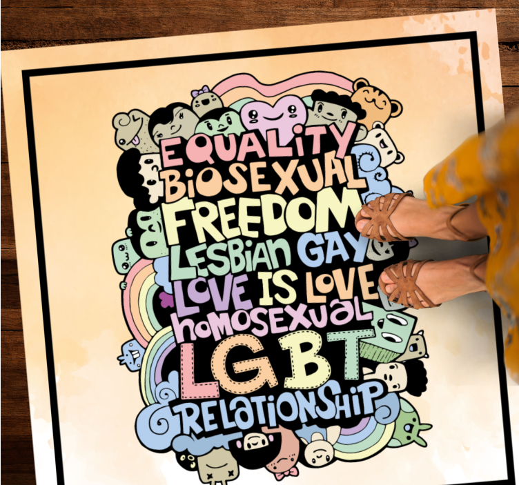 Dywan winylowy napisy kolorowy przekaz lgbt - TenStickers