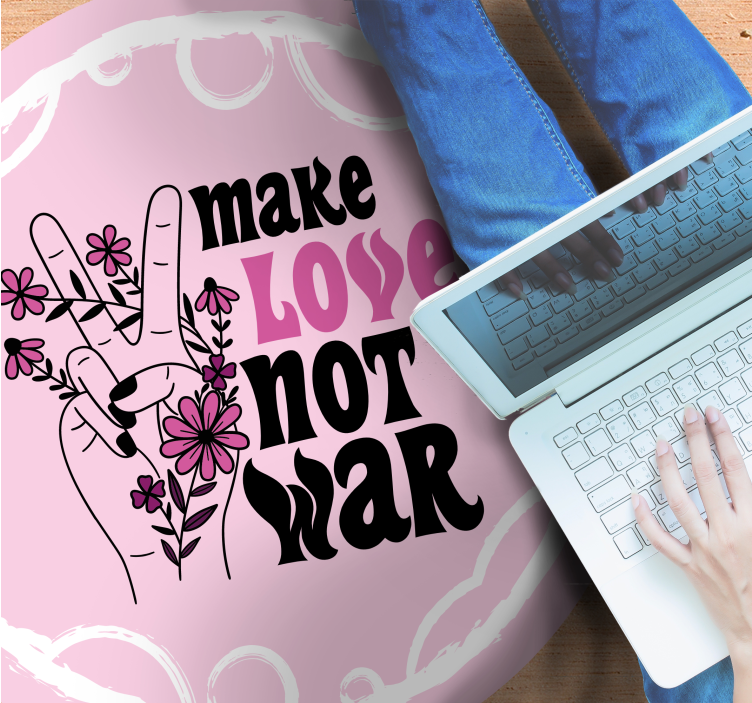 Dywan winylowy napisy przesłanie o spokojnej miłości - TenStickers