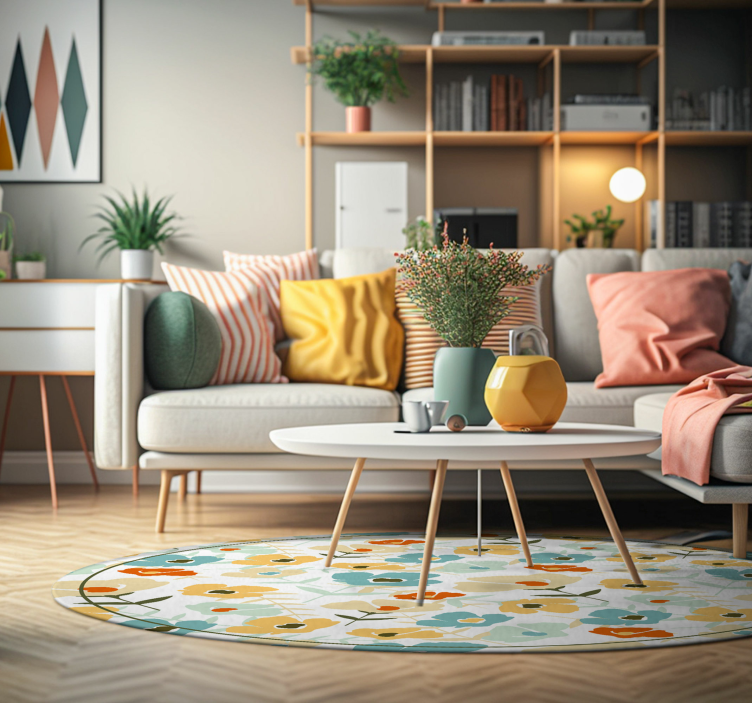 Dywan winylowy natura akwarelowe kwiaty - TenStickers