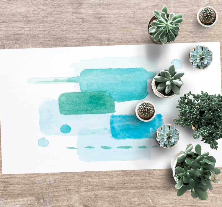 Dywan winylowy do salonu bloki kolorów wodnych - TenStickers