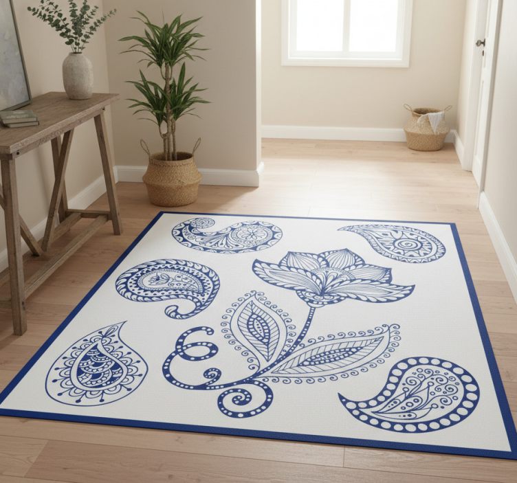 Dywan winylowy natura element roślinny paisley - TenStickers