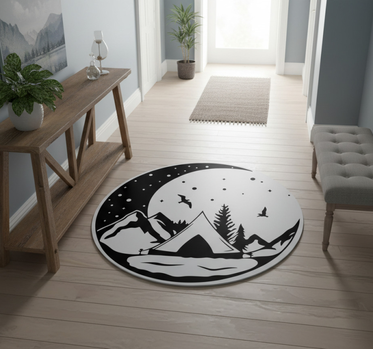 Dywan winylowy natura góry i noc księżycowa - TenStickers