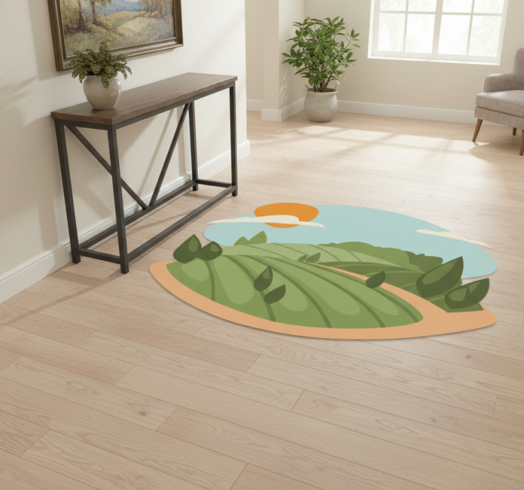 Dywan winylowy natura ilustracja pól - TenStickers