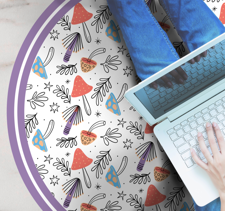 Dywan winylowy natura kolorowe kiełki grzybów - TenStickers