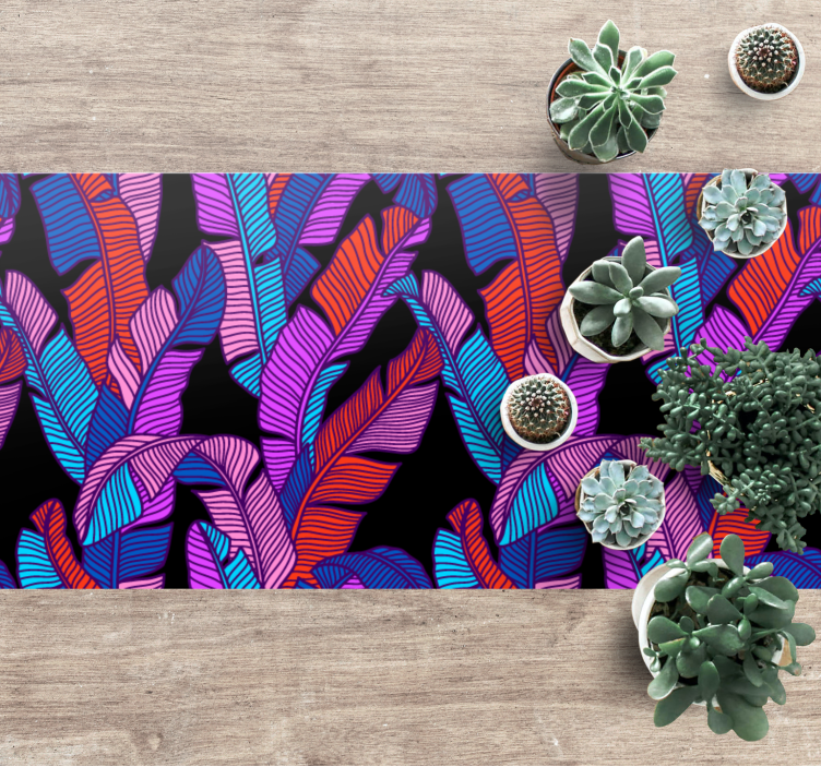 Dywan winylowy natura kolorowe tropikalne liście - TenStickers