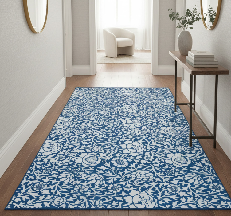 Dywan winylowy natura morska niebieska flora - TenStickers