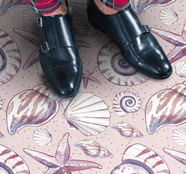 Dywan winylowy natura muszle i ciała niebieskie - TenStickers