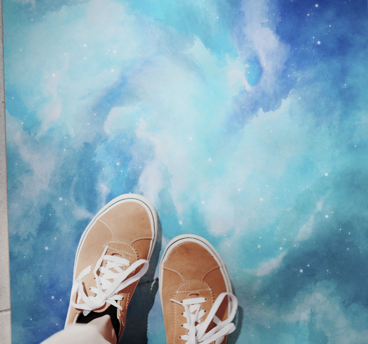 Dywan winylowy tekstura niebiańska akwarela - TenStickers