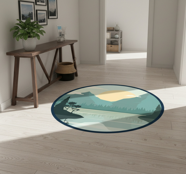 Dywan winylowy natura odbicie gór w spokoju - TenStickers